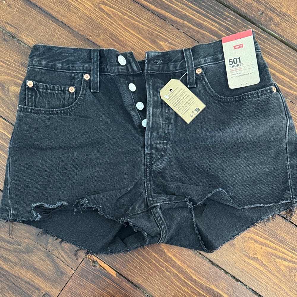Levi's Women's Dark Denim Black Jean Shorts